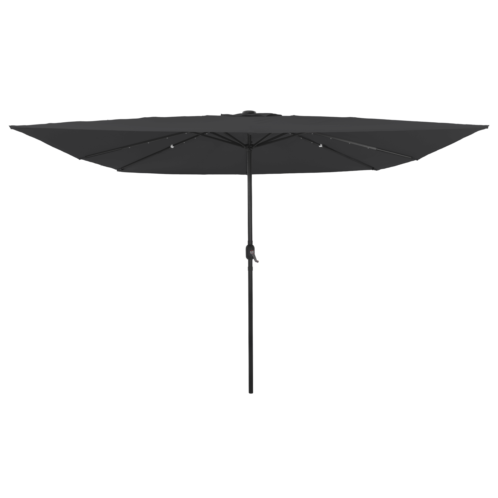 foto del prodotto ombrellone quadrato con luci led 295x245 cm grigio scuro