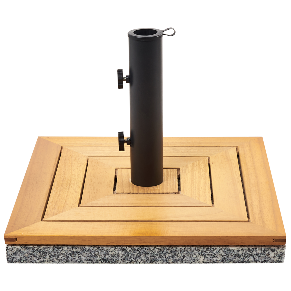 foto del prodotto ombrellone quadrato da giardino in legno base 45 x 45 cm marrone balcone terrazzo elegante
