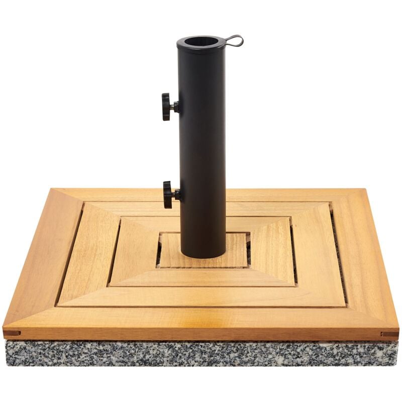 foto del prodotto ombrellone quadrato da giardino in legno base 45 x 45 cm marrone ceccano