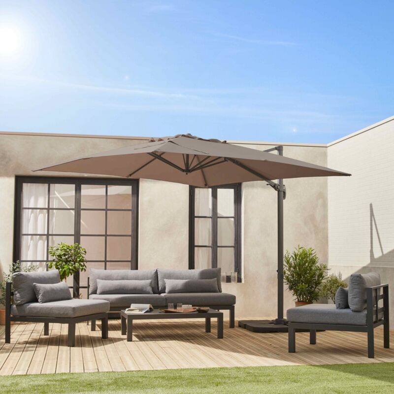 foto del prodotto ombrellone rettangolare decentrato in alluminio 3x3m