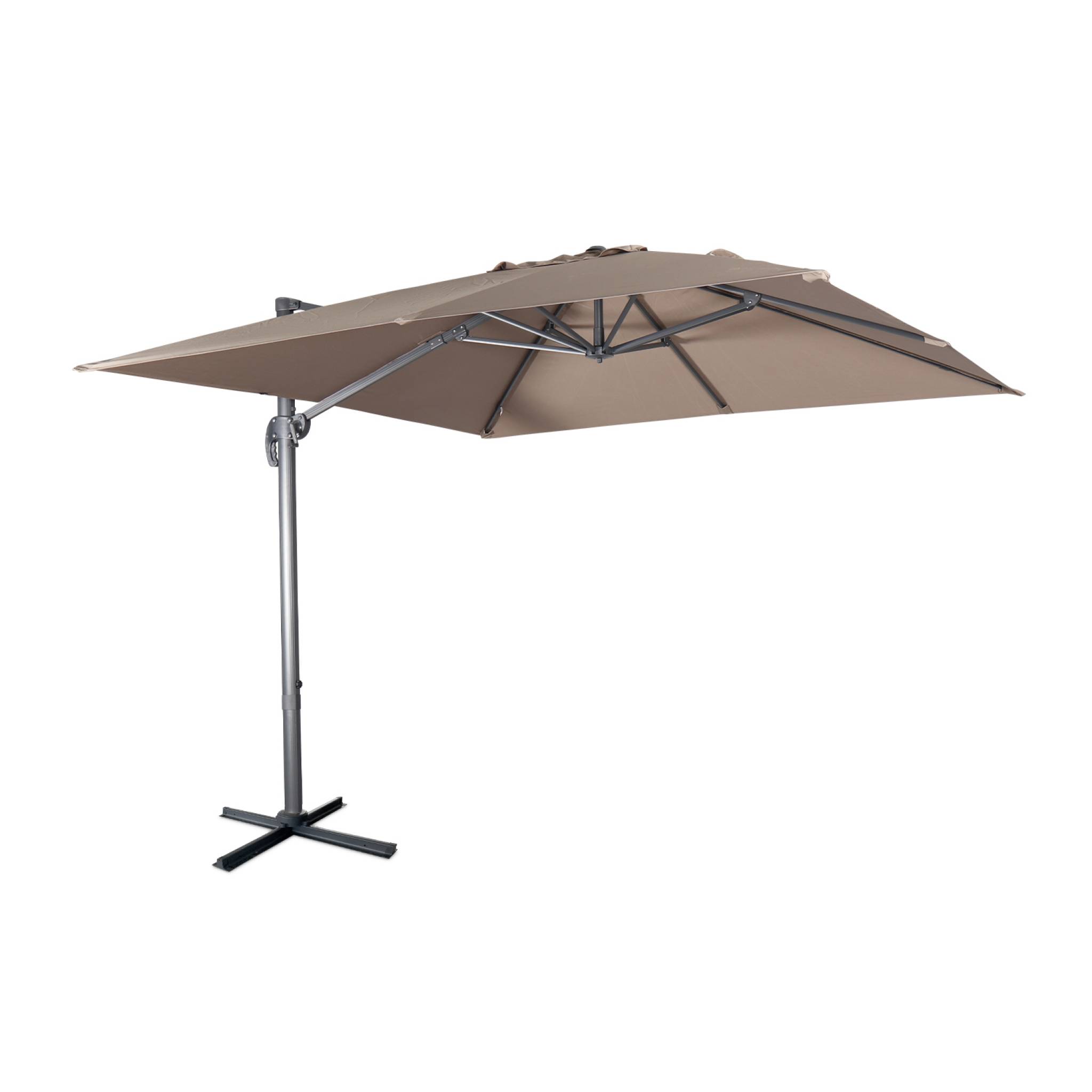 foto del prodotto ombrellone rettangolare decentrato in alluminio 3x3m, beige