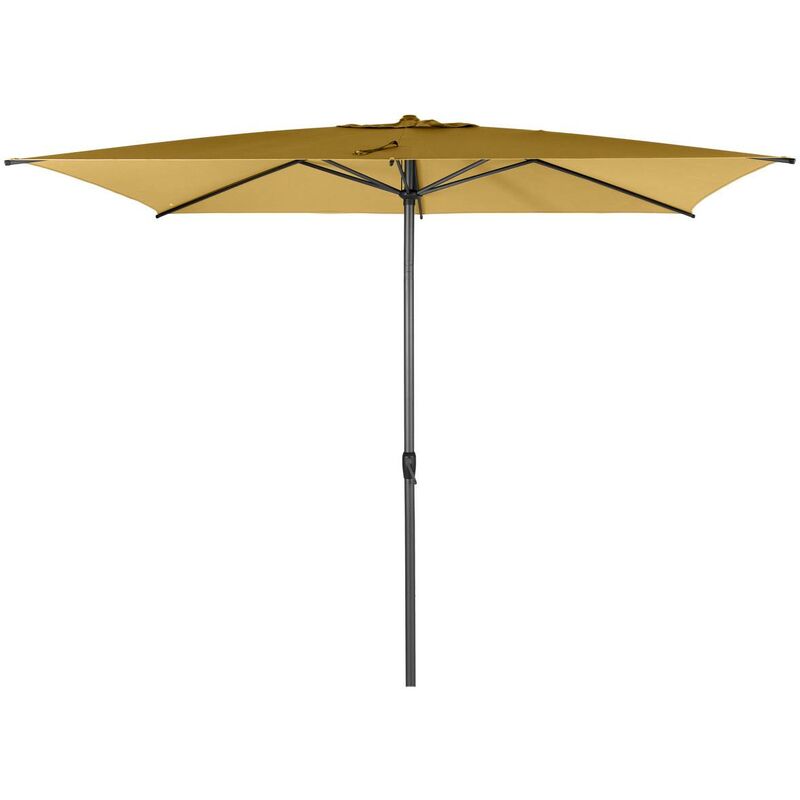 foto del prodotto ombrellone rettangolare diritto in alluminio loompa giallo senape 3x2m hesp ride