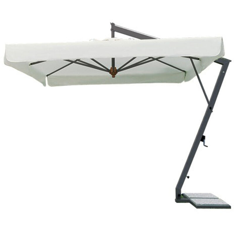foto del prodotto ombrellone rettangolare professionale con palo laterale napoli braccio in alluminio per giardino made in italy 300 x 400 ecru ombrellone