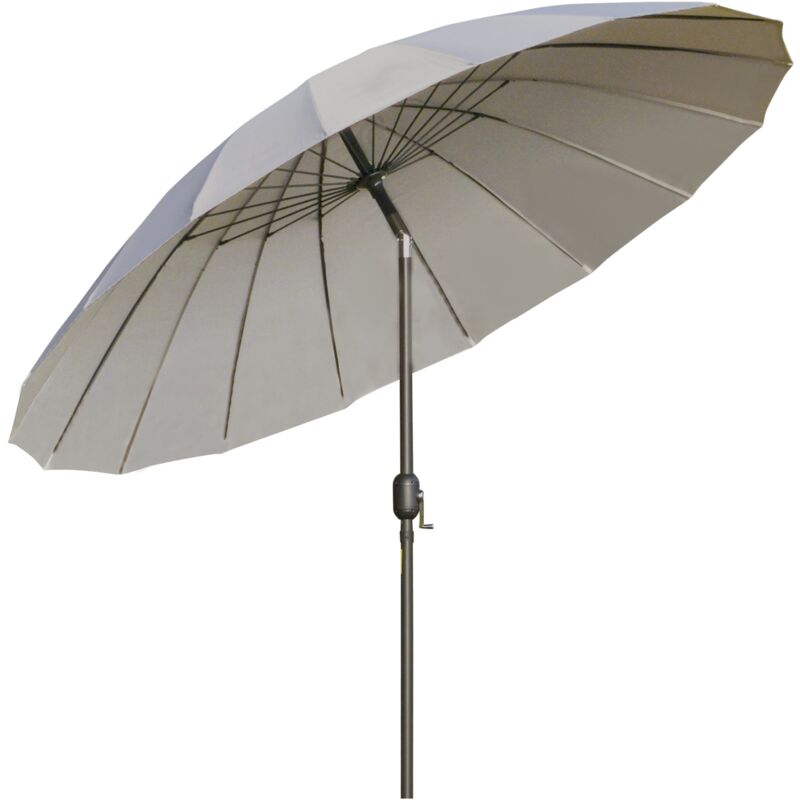 foto del prodotto ombrellone rotondo 250x240 cm a 18 stecche in metallo e poliestere grigio