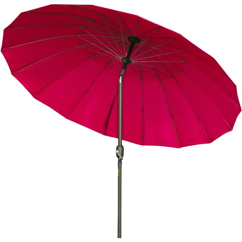 foto del prodotto ombrellone rotondo 250x240 cm a 18 stecche in metallo e poliestere rosso vino