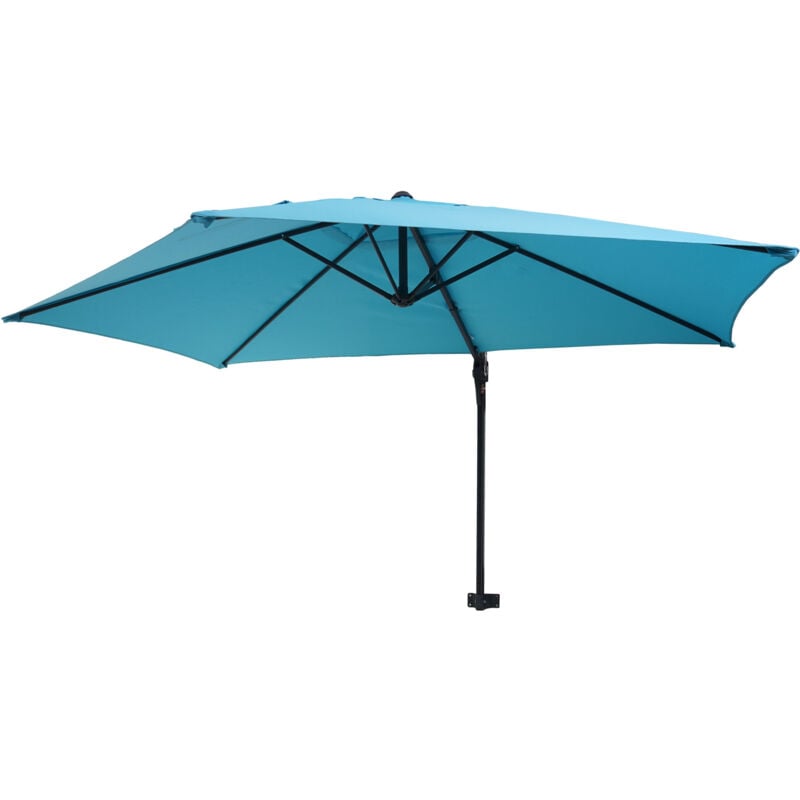 foto del prodotto ombrellone rotondo parete balcone salvaspazio casoria poliestere 3 m azzurro