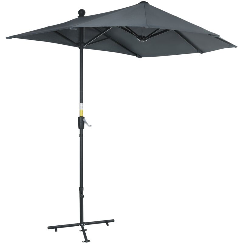 foto del prodotto ombrellone semicircolare 200x190x240 cm con tettuccio anti uv grigio