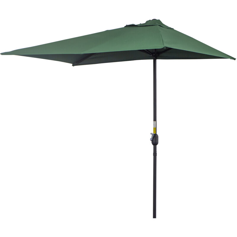 foto del prodotto ombrellone semicircolare da parete con apertura a manovella verde outsunny