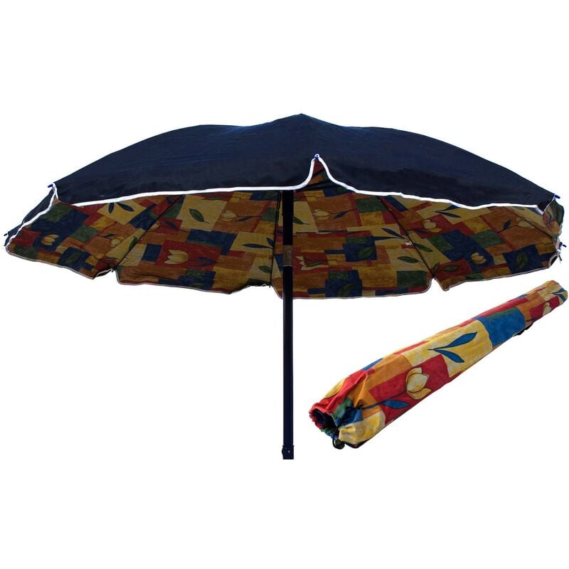 foto del prodotto ombrellone spiaggia 200 cm in polycotton con copertura molto coprente tindari 37166 blu scuro