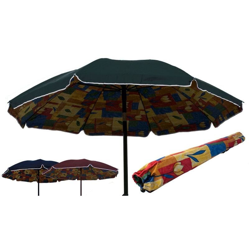 foto del prodotto ombrellone spiaggia 200 cm in polycotton con copertura molto coprente tindari 37166 verde scuro