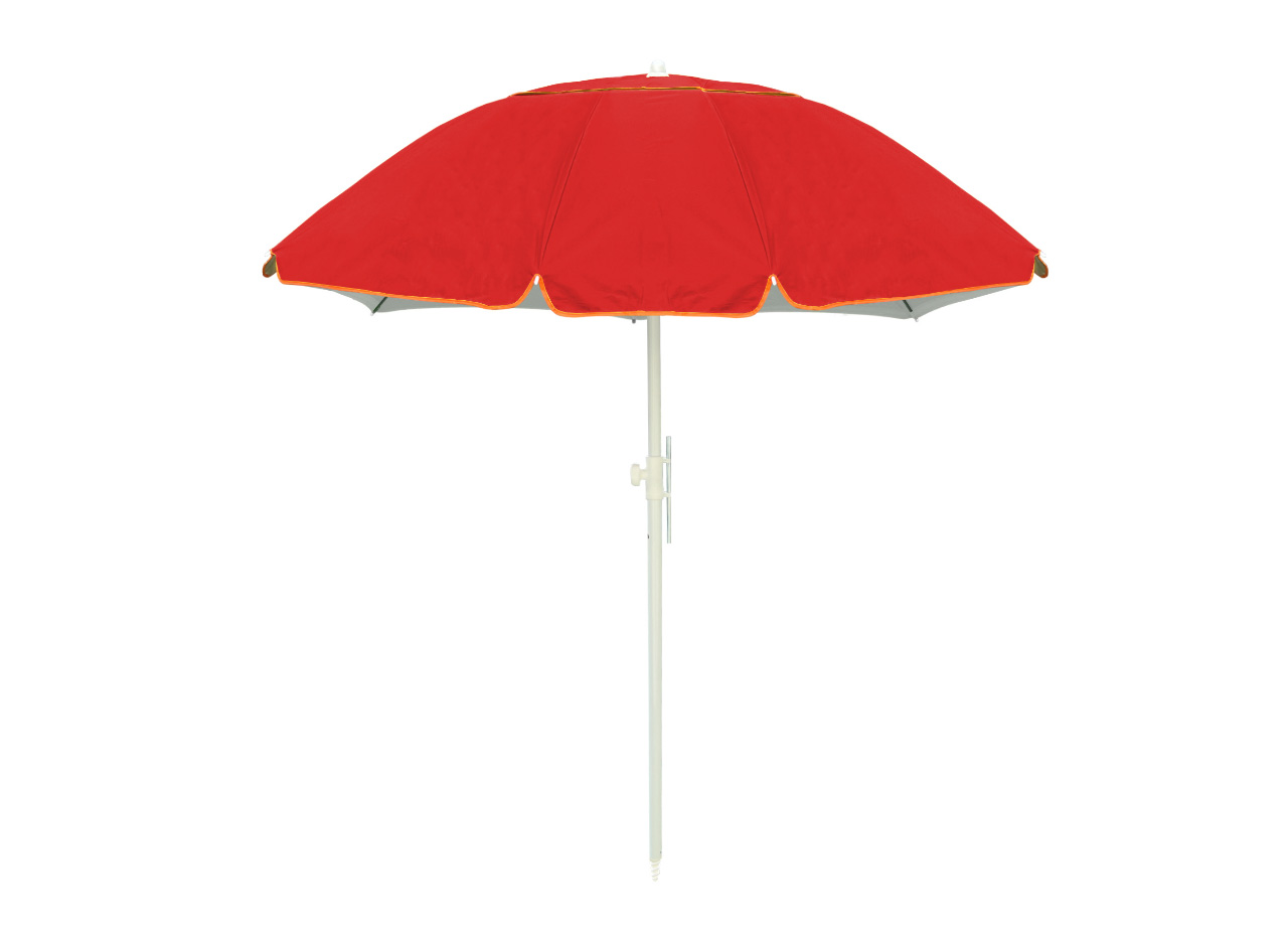 foto del prodotto ombrellone spiaggia mare portatile palo reclinabile tinta unita modello caprera - diametro 220 - rosso
