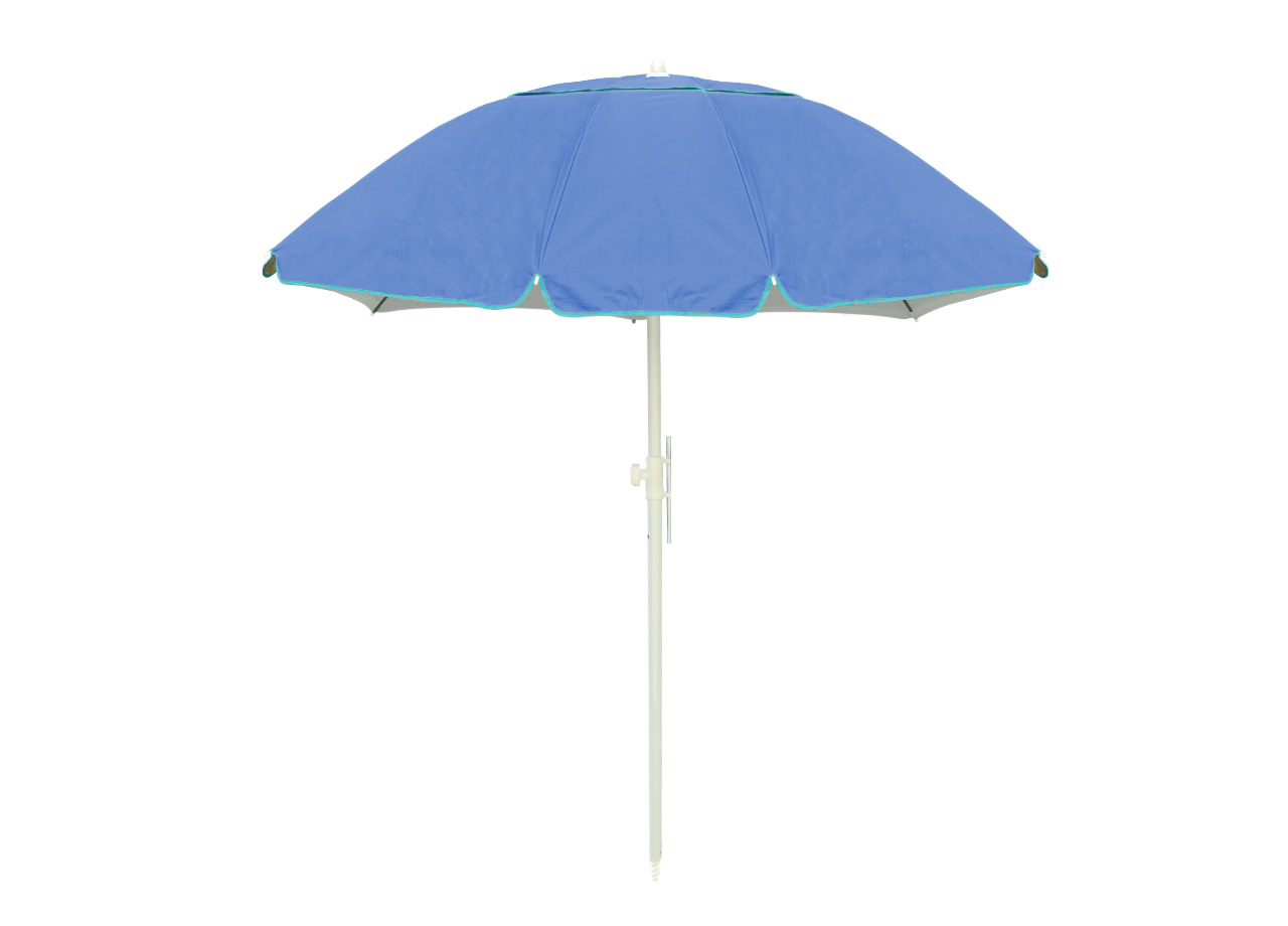 foto del prodotto ombrellone spiaggia mare portatile palo reclinabile tinta unita modello caprera, misuradiametro 220coloreblu