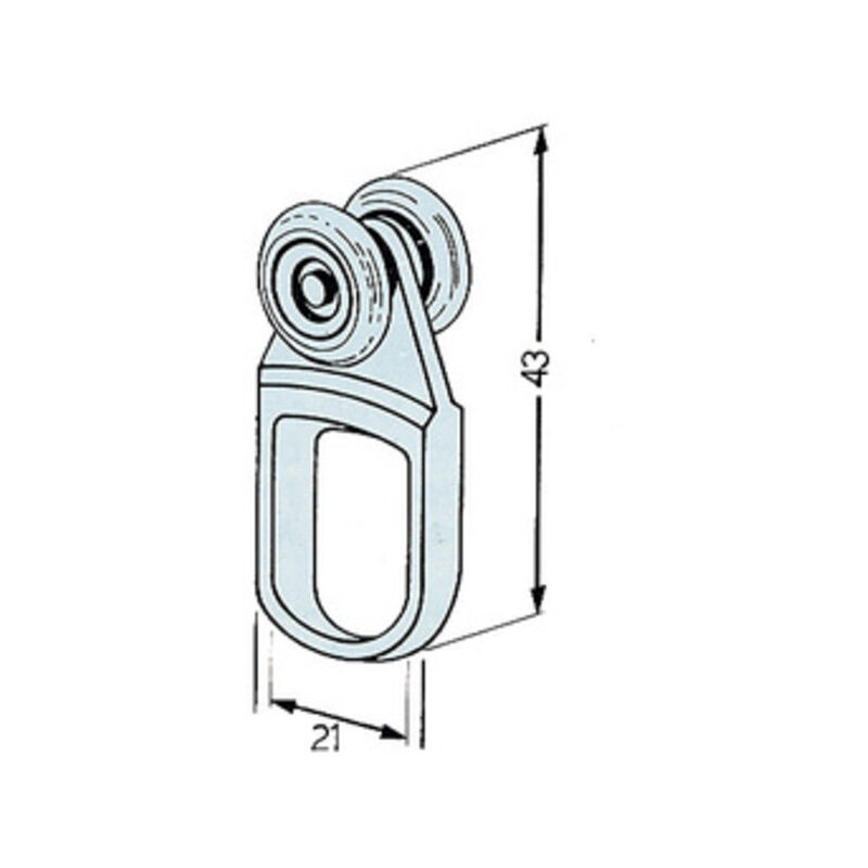 foto del prodotto omge carrello nylon art.902 c 2 ruote acciaio