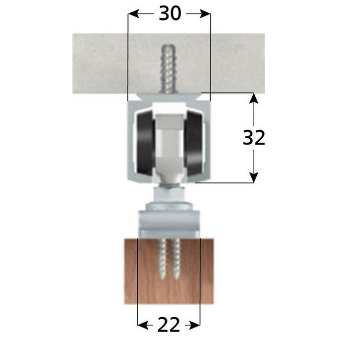 foto del prodotto omge kit guida per porte scorrevoli kg80 cm.150