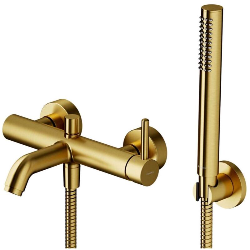foto del prodotto omnires y miscelatore per vasca da bagno, con accessori, color oro spazzolato y1231glb