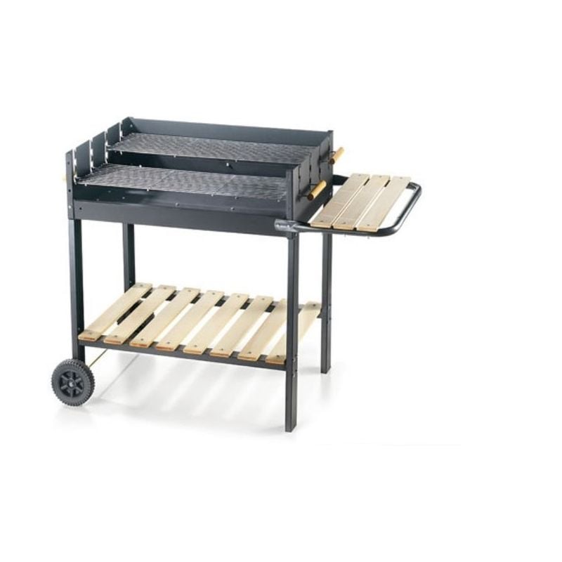 foto del prodotto ompagrill barbecue a carbone con doppia griglia acciaio bbq grande 70 x 45 a carbonella