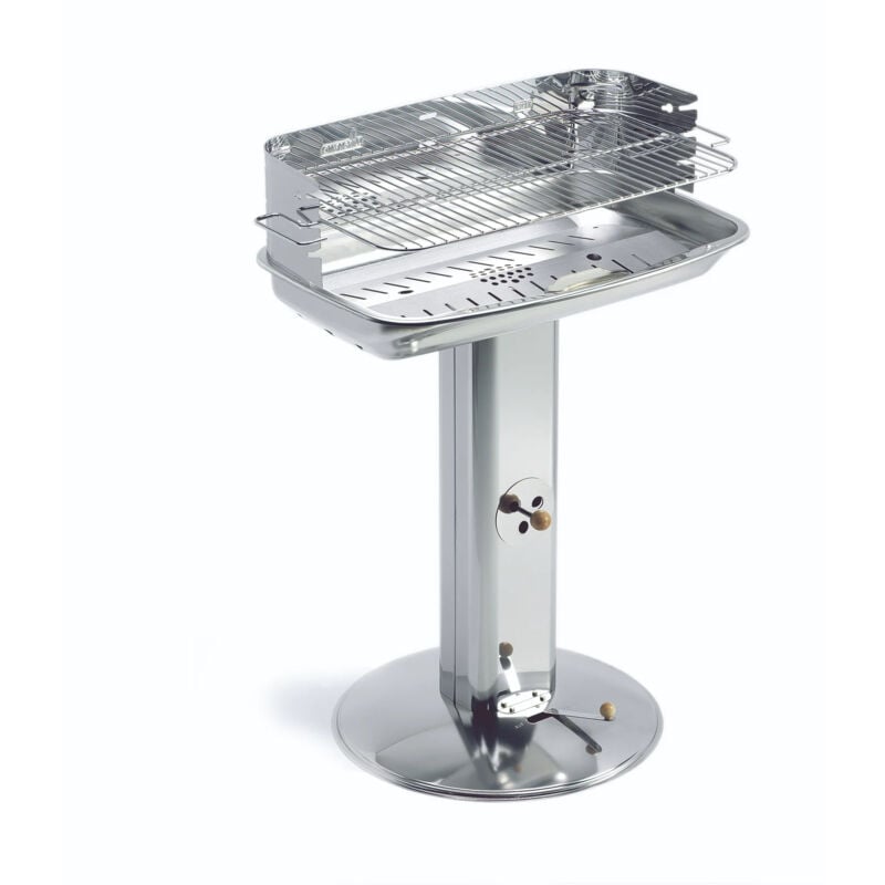 foto del prodotto ompagrill barbecue a colonna in acciaio con griglia regolabile ventilazione colonna 60415