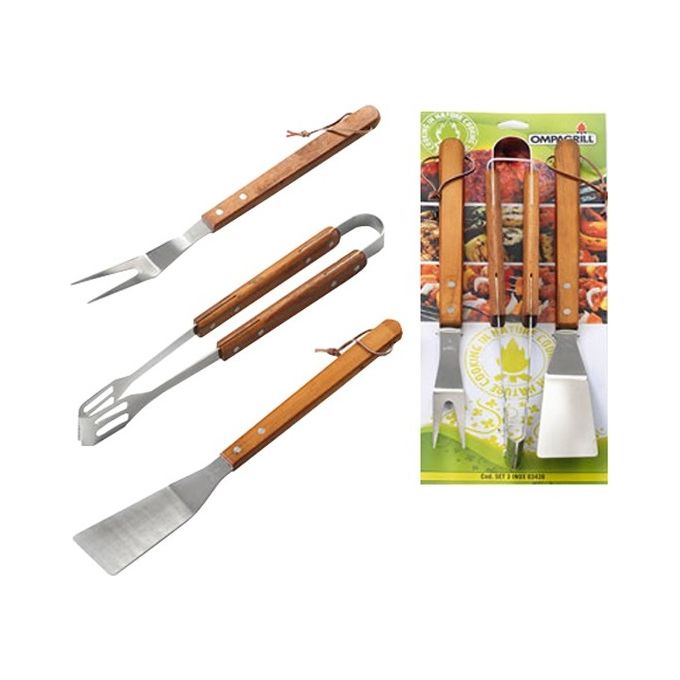 foto del prodotto ompagrill barbecue set 3 utensili inox 03430