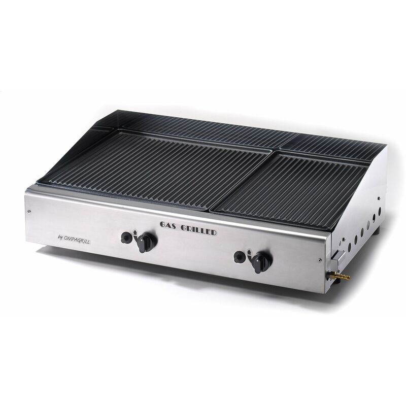 foto del prodotto ompagrill doppia piastra di cottura in ghisa a gas gpl plancha double 4069