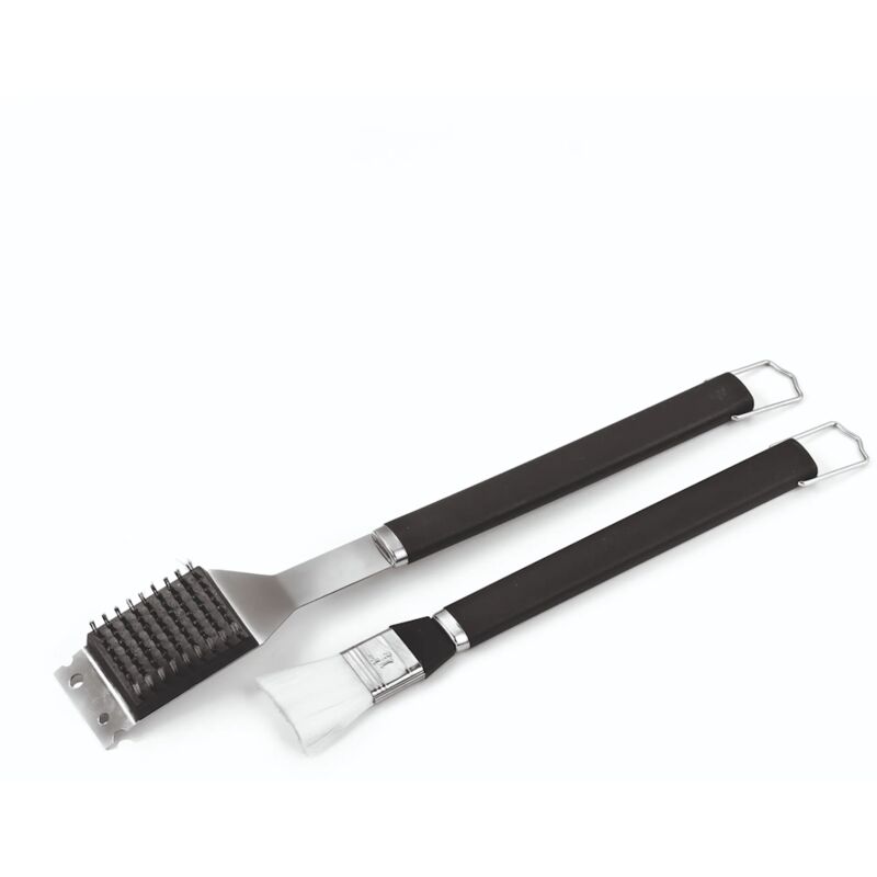 foto del prodotto ompagrill kit pulizia per il barbecue pennello e spazzola in acciaio inox