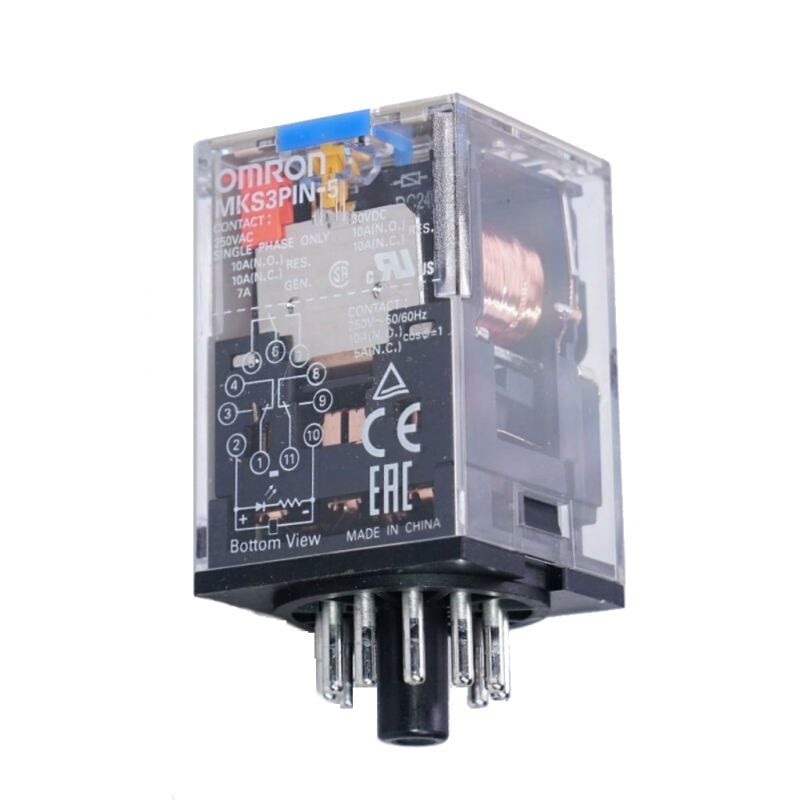 foto del prodotto omron rele undecal 3 contatti con indicatore meccanico 24v dc