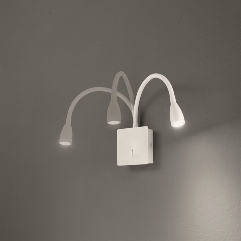 foto del prodotto ondaluce applique fall in metallo bianco con led direzionale 9x36 cm