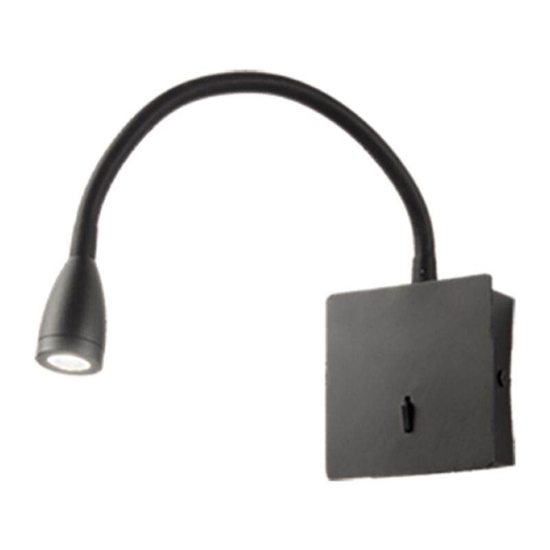 foto del prodotto ondaluce applique fall in metallo nero con led direzionale 9x36 cm