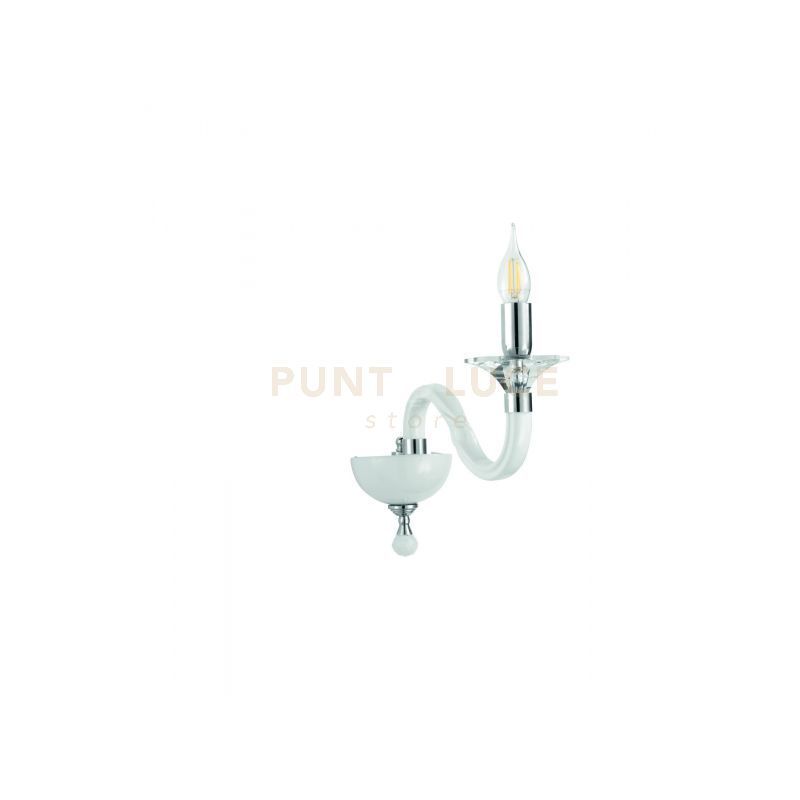 foto del prodotto ondaluce applique in vetro e cristallo bianco gala 1 luce lp.gala 2 bco