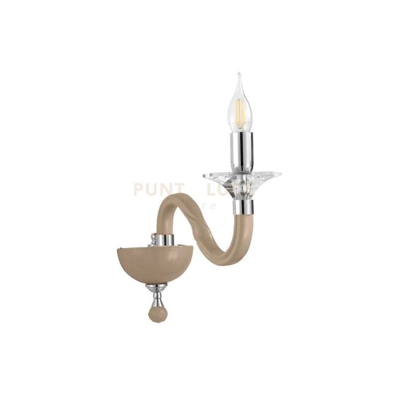 foto del prodotto ondaluce applique in vetro e cristallo tortora gala 1 luce lp.gala 2 tort