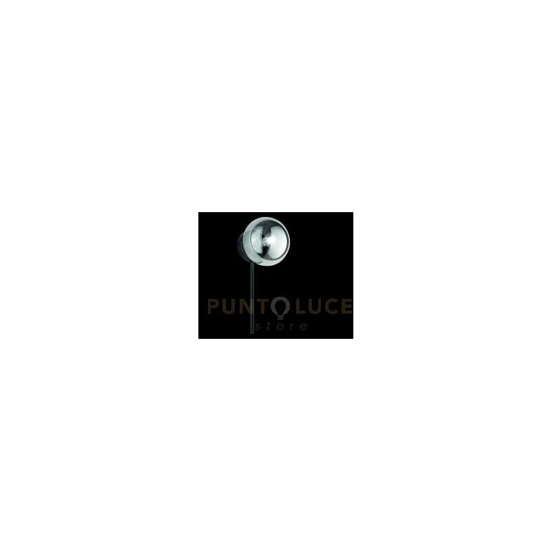foto del prodotto ondaluce applique jewel nero 1 luce attacco e14 vetro fume d.15cm h.32cm