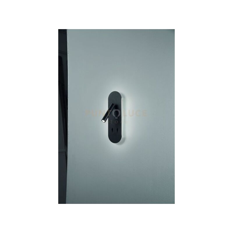 foto del prodotto ondaluce applique led plate nero ap.plate nero