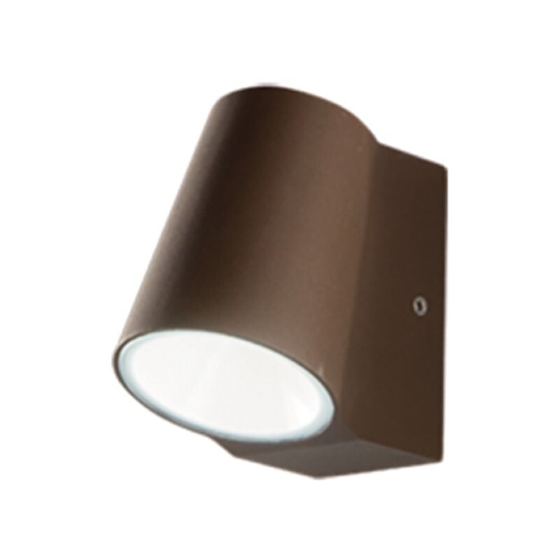 foto del prodotto ondaluce applique owen per esterni led in alluminio marrone e diffusore in vetro 8x12 cm