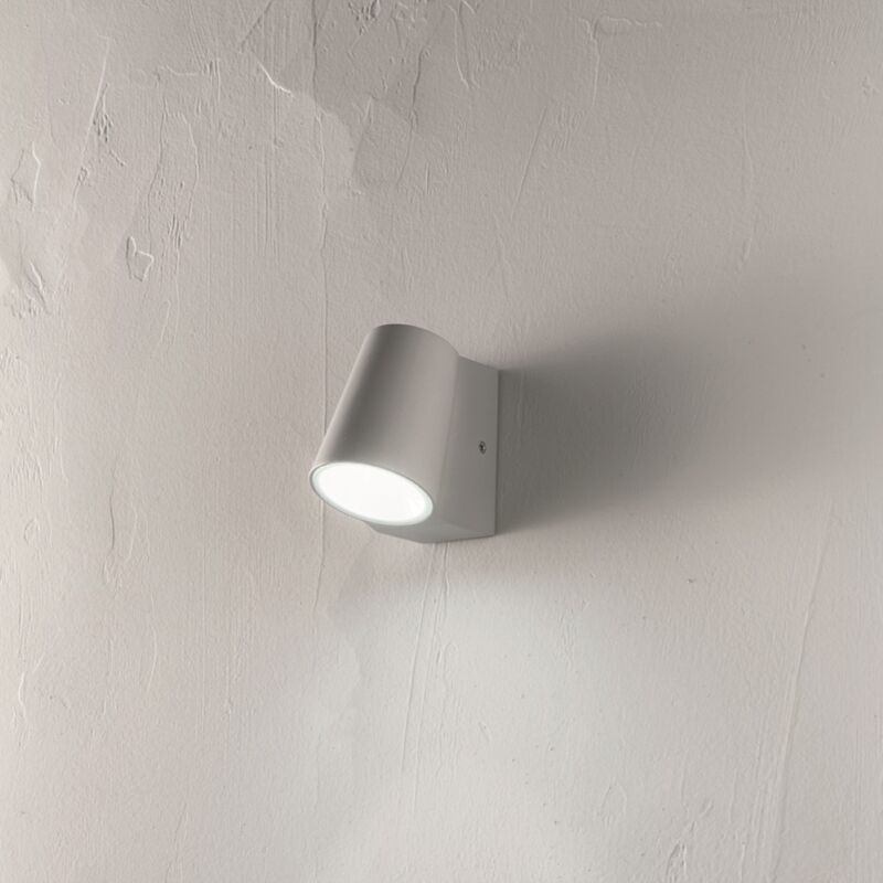 foto del prodotto ondaluce applique owen per esterni led in alluminio silver e diffusore in vetro 8x12 cm
