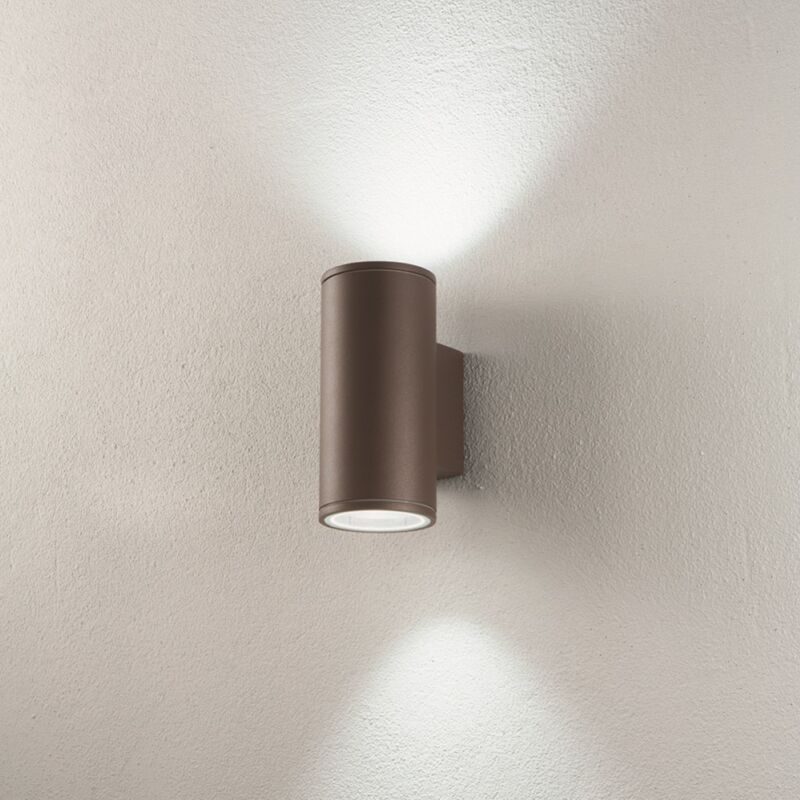 foto del prodotto ondaluce applique per esterni 9x12 cm jubo in alluminio marrone con diffusore in vetro