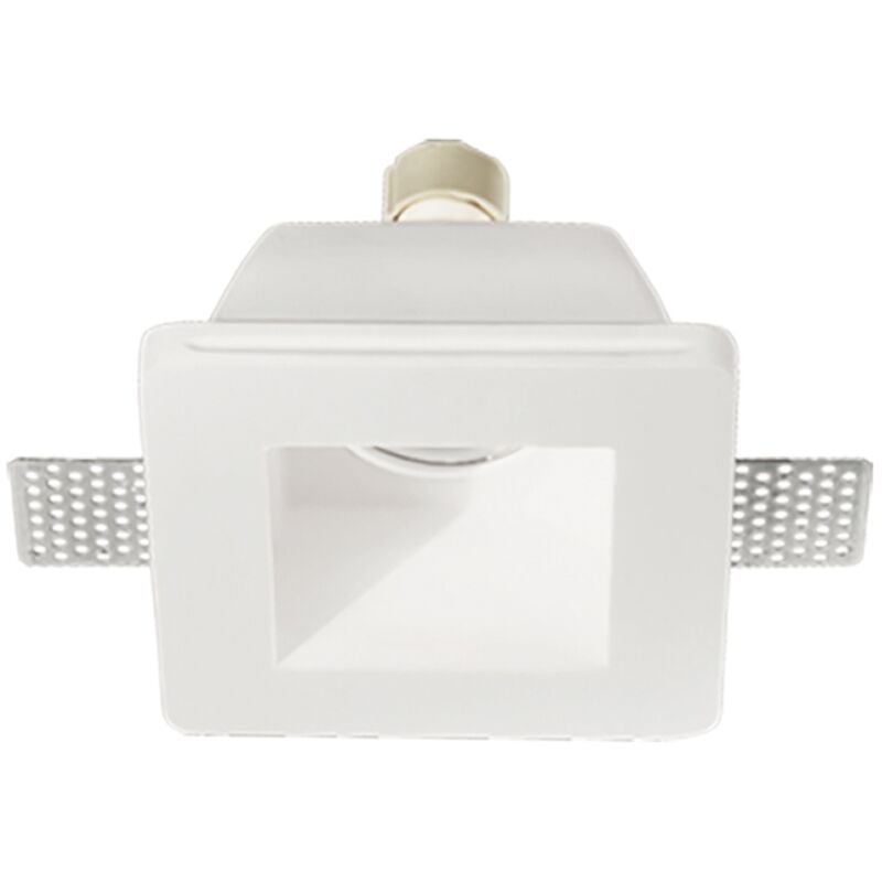 foto del prodotto ondaluce faretto da incasso quadrato rumba in gesso verniciato bianco 10x10 cm