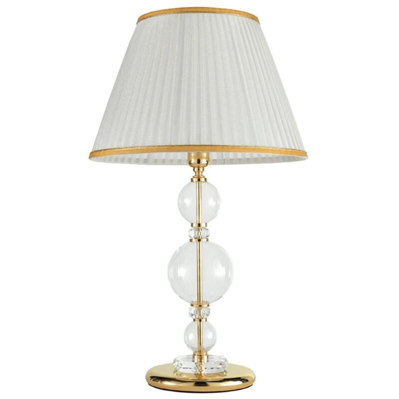 foto del prodotto ondaluce - lampada da tavolo bach 40x66 cm in vetro trasparente oro