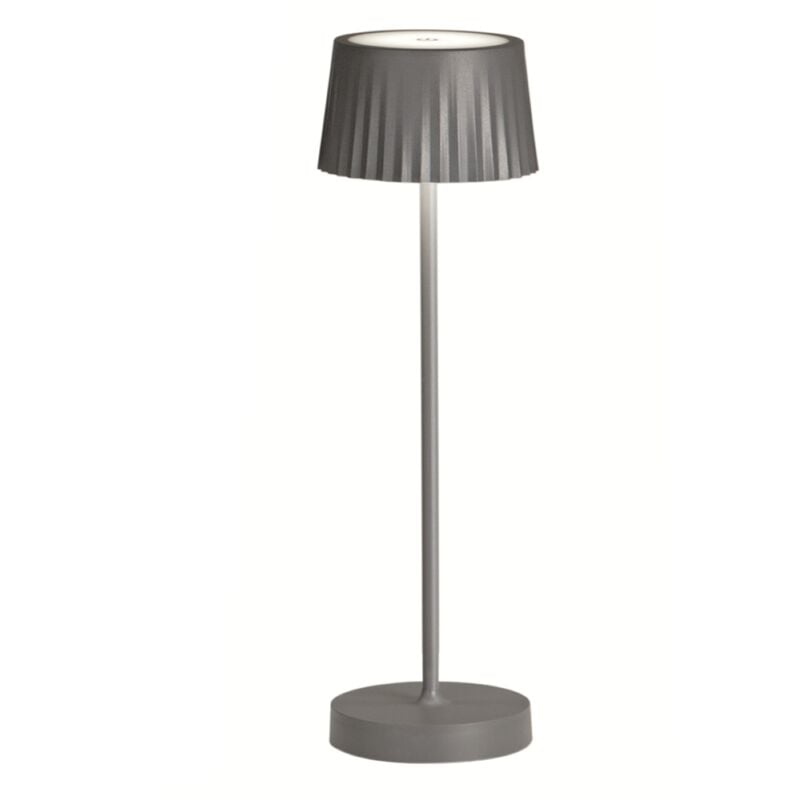foto del prodotto ondaluce lampada da tavolo led 12x38 cm senza fili ricaricabile usb touch macao antracite