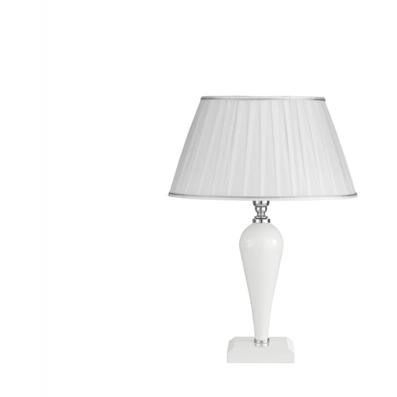 foto del prodotto ondaluce lampada da tavolo ravel 32x46 cm in vetro lavorato a mano bianco