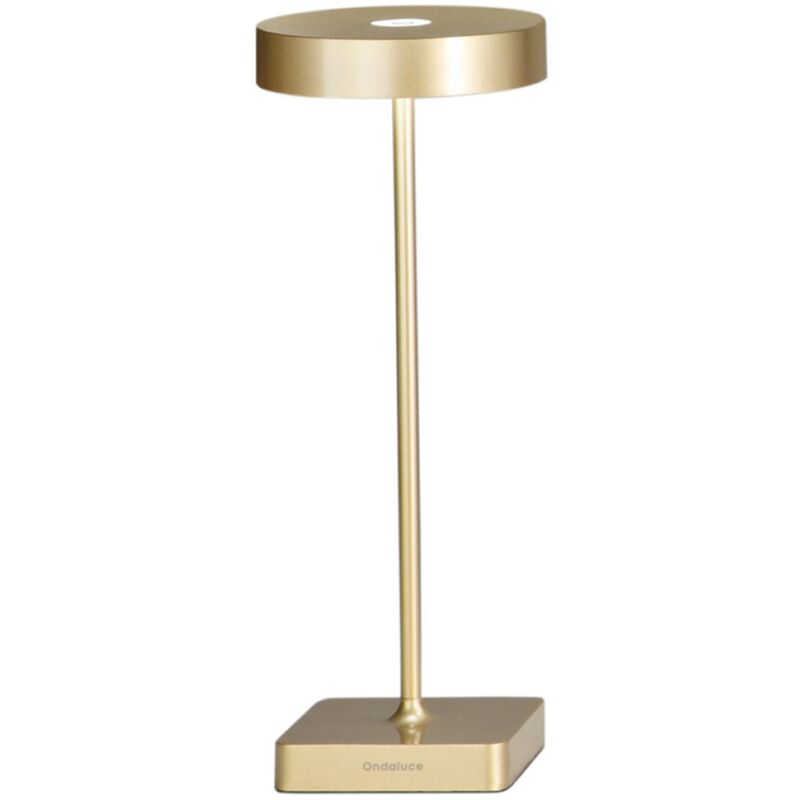 foto del prodotto ondaluce lampada tavolo senza fili led ricaricabile usb touch tap oro 12x32 cm