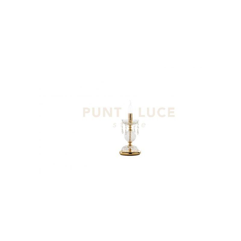 foto del prodotto ondaluce maria teresa lumetto mt l6 pastorale 1 luce attacco e14 cristallo e oro d.14cm