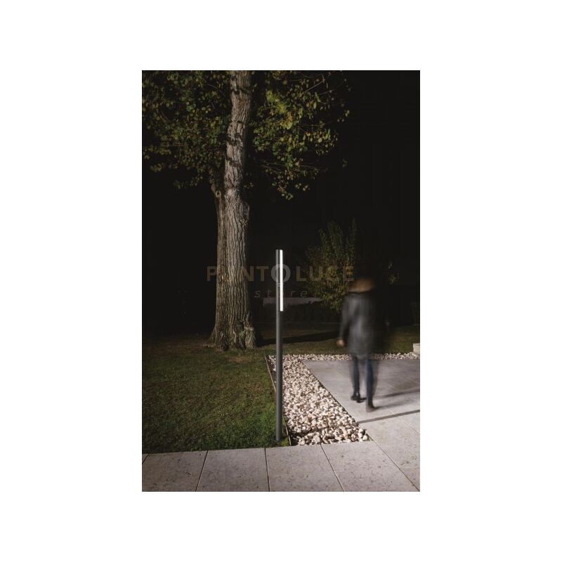 foto del prodotto ondaluce paletto con luce led tommy per esterni con struttura in alluminio atracite e diffusore in policarbonato plt.tommy 180 antr