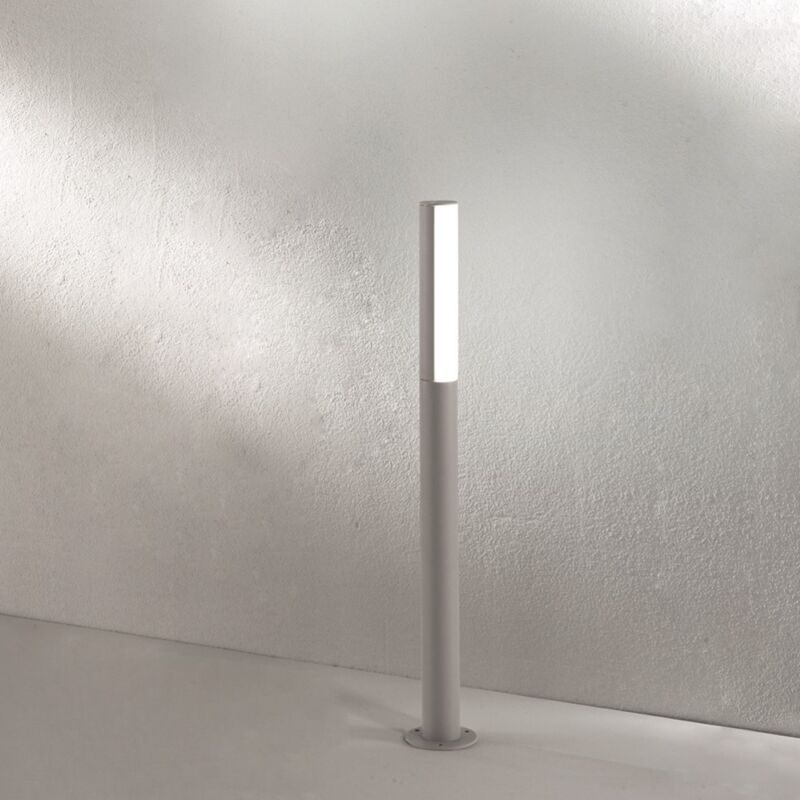 foto del prodotto ondaluce paletto per esterni a led in alluminio silver tommy h90 cm