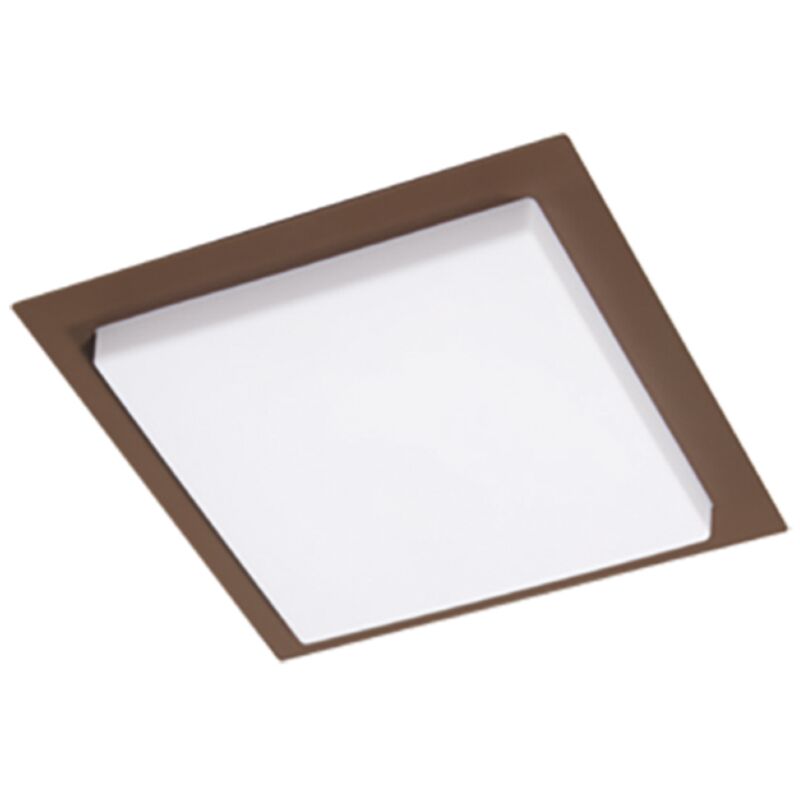foto del prodotto ondaluce plafoniera a led per esterni con struttura in alluminio marrone tablet 30x30 cm