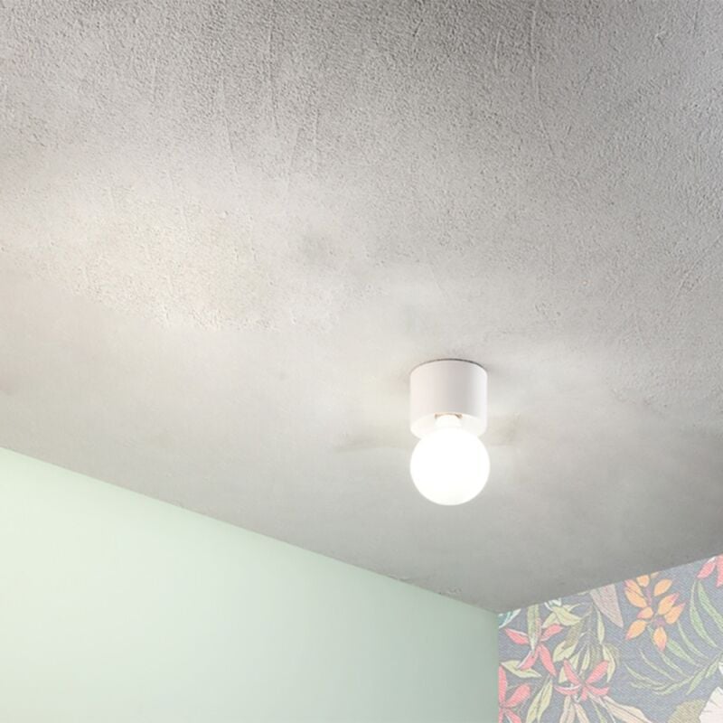 foto del prodotto ondaluce plafoniera moderna alluminio bianco bow e27 lampadina a vista 12x9 cm