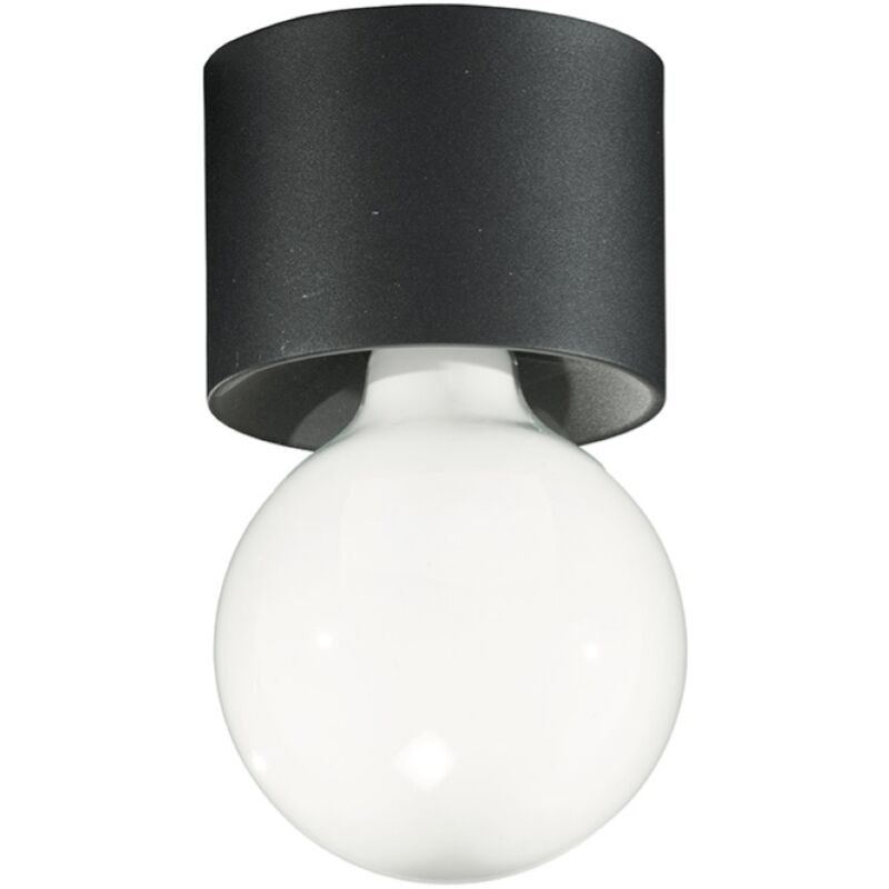 foto del prodotto ondaluce plafoniera moderna alluminio nero bow e27 lampadina a vista 12x9 cm