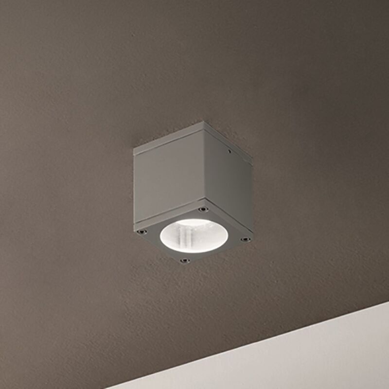 foto del prodotto ondaluce plafoniera nevada 9x10 cm per esterni led in alluminio silver