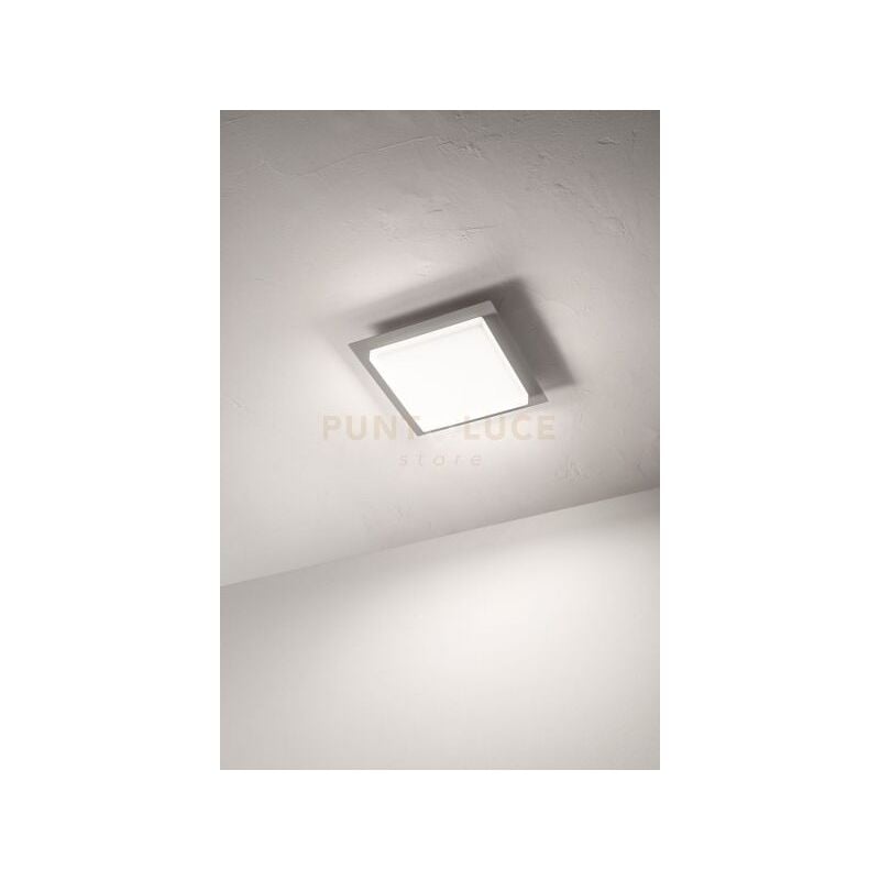foto del prodotto ondaluce plafoniera per esterni a led in alluminio argento pl.tablet silver