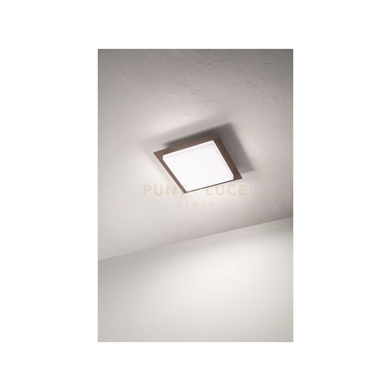 foto del prodotto ondaluce plafoniera per esterni a led in alluminio marrone pl.tablet marrone