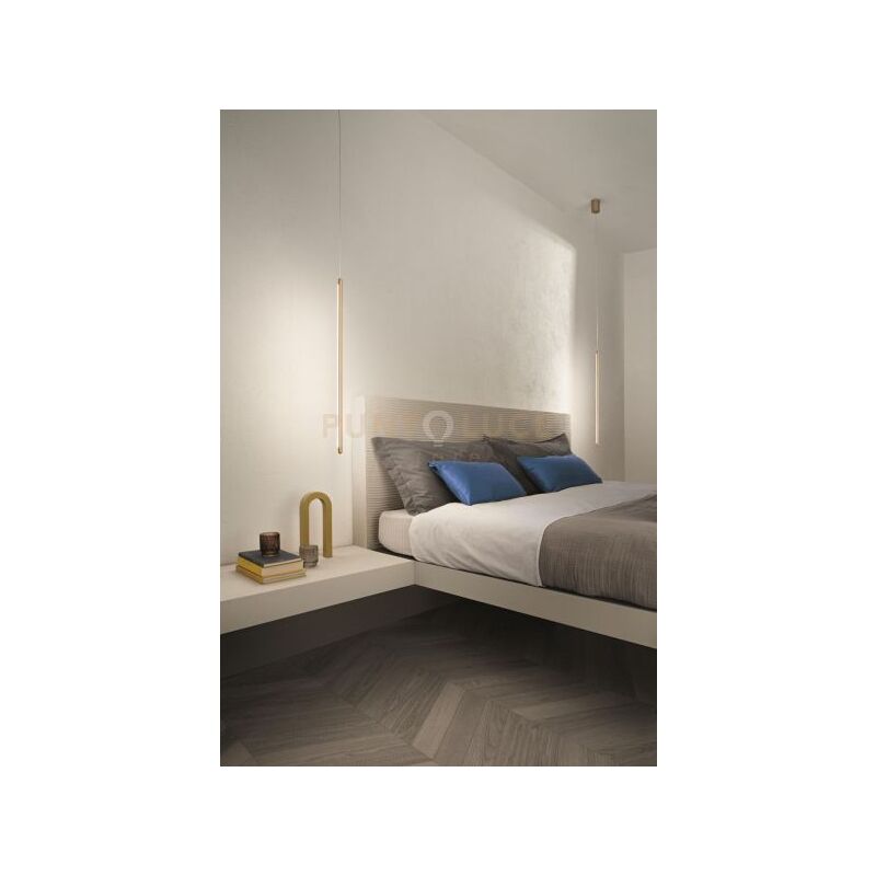 foto del prodotto ondaluce sospensione led a singolo elemento genius oro so.genius v oro
