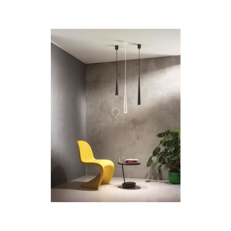 foto del prodotto ondaluce sospensione noa h.25cm d.5,5cm nero 1 luce attacco gu10